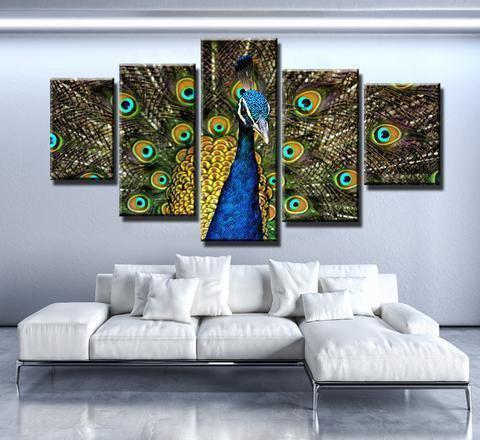 Peacock Love Animal Canvas Wall Art