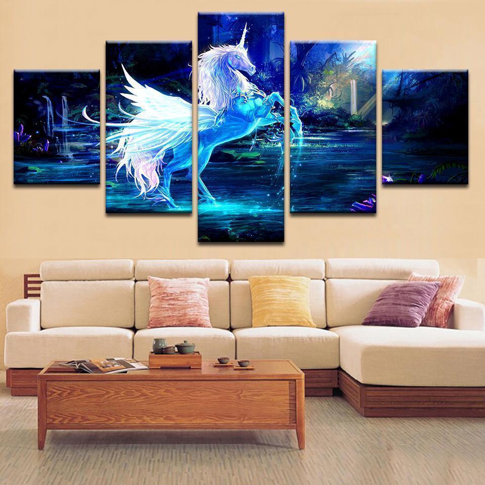 Pegasus Abstract Animal Canvas Wall Art