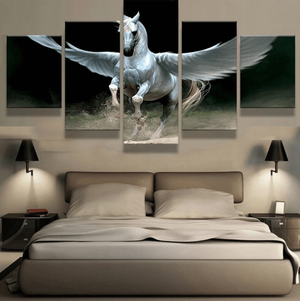 Pegasus Horse Abstract Animal Canvas Wall Art