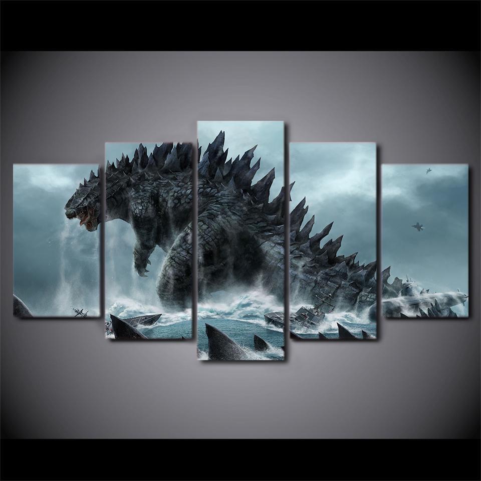 Pelcula De Godzilla Movie Canvas Wall Art