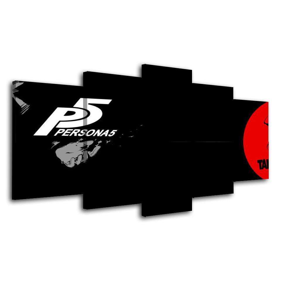 Persona 5 Black Logo  Game Canvas Wall Art