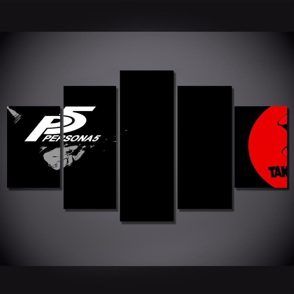 Persona 5 Black Logo  Game Canvas Wall Art