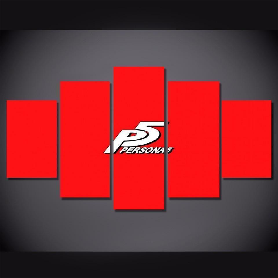 Persona 5 Red Logo Game Canvas Wall Art