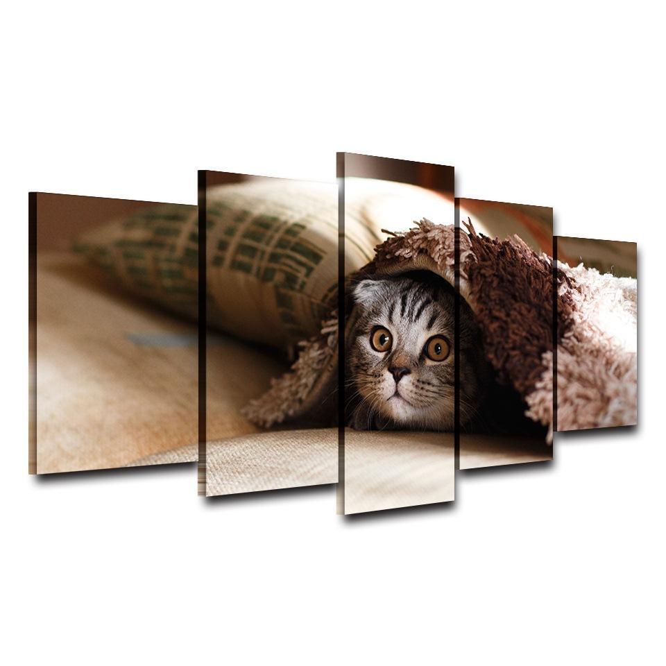 Pet Cat Face Animal Kitten Animal Canvas Wall Art