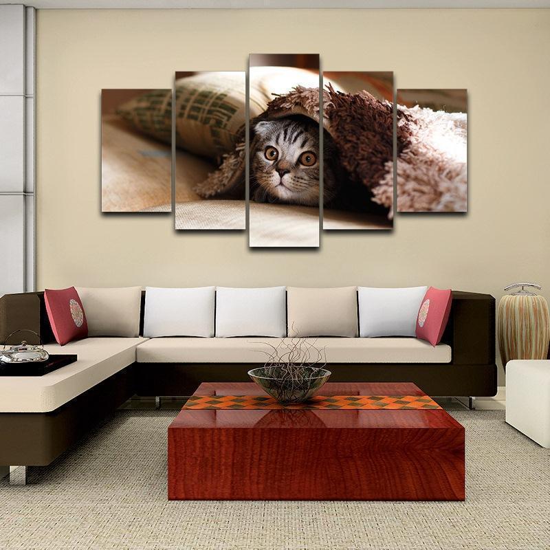 Pet Cat Face Animal Kitten Animal Canvas Wall Art