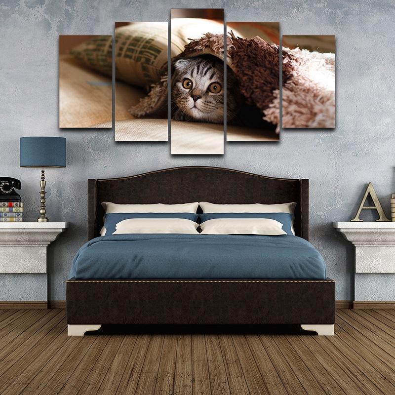 Pet Cat Face Animal Kitten Animal Canvas Wall Art