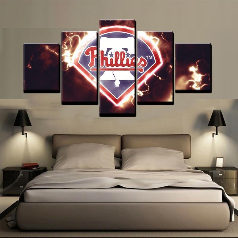 Philadelphia Phillies Logo  Baseball Canvas Wall Art