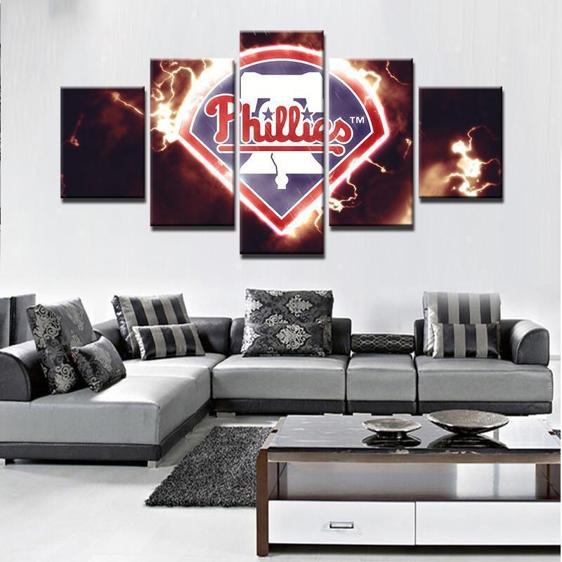 Philadelphia Phillies Logo  Baseball Canvas Wall Art