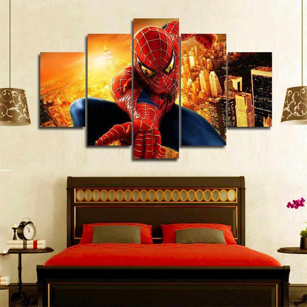 Piderman Web Action Movie Canvas Wall Art