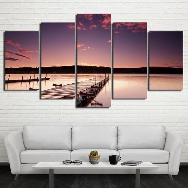 Pier Painting Wood Dock Nature Canvas Wall Art