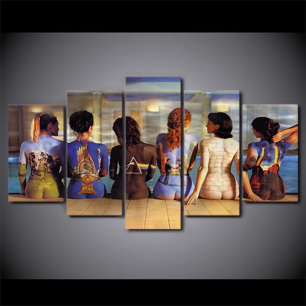 Pink Floyd Album Women Girls Nude Body Abstract Canvas Wall Art