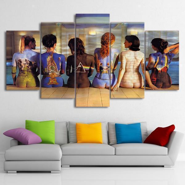 Pink Floyd Album Women Girls Nude Body Abstract Canvas Wall Art