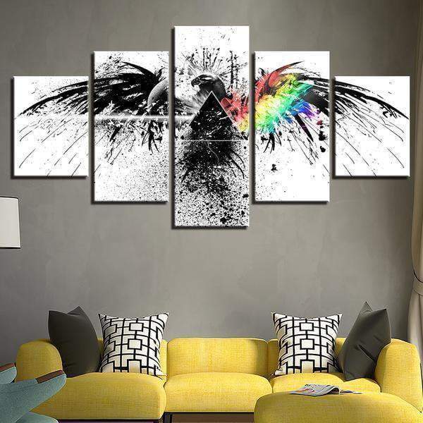 Pink Floyd Rock Music Abstract Eagle Abstract Animal Canvas Wall Art
