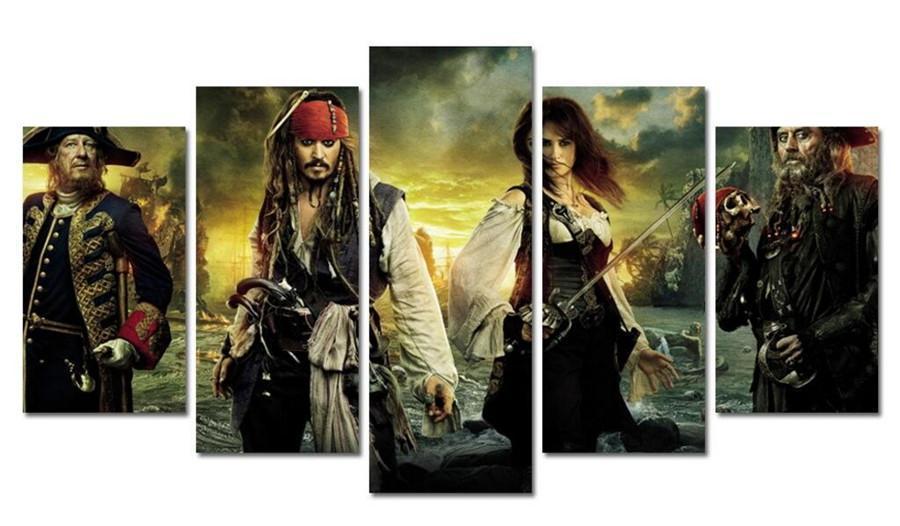 Pirates of the Caribbean Characters Poster 1 Movie Canvas Wall Art
