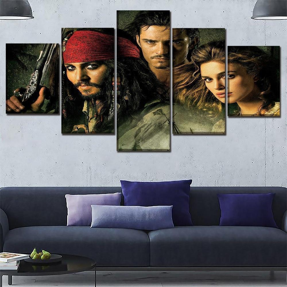 Pirates of the Caribbean Characters Poster 3 Movie Canvas Wall Art