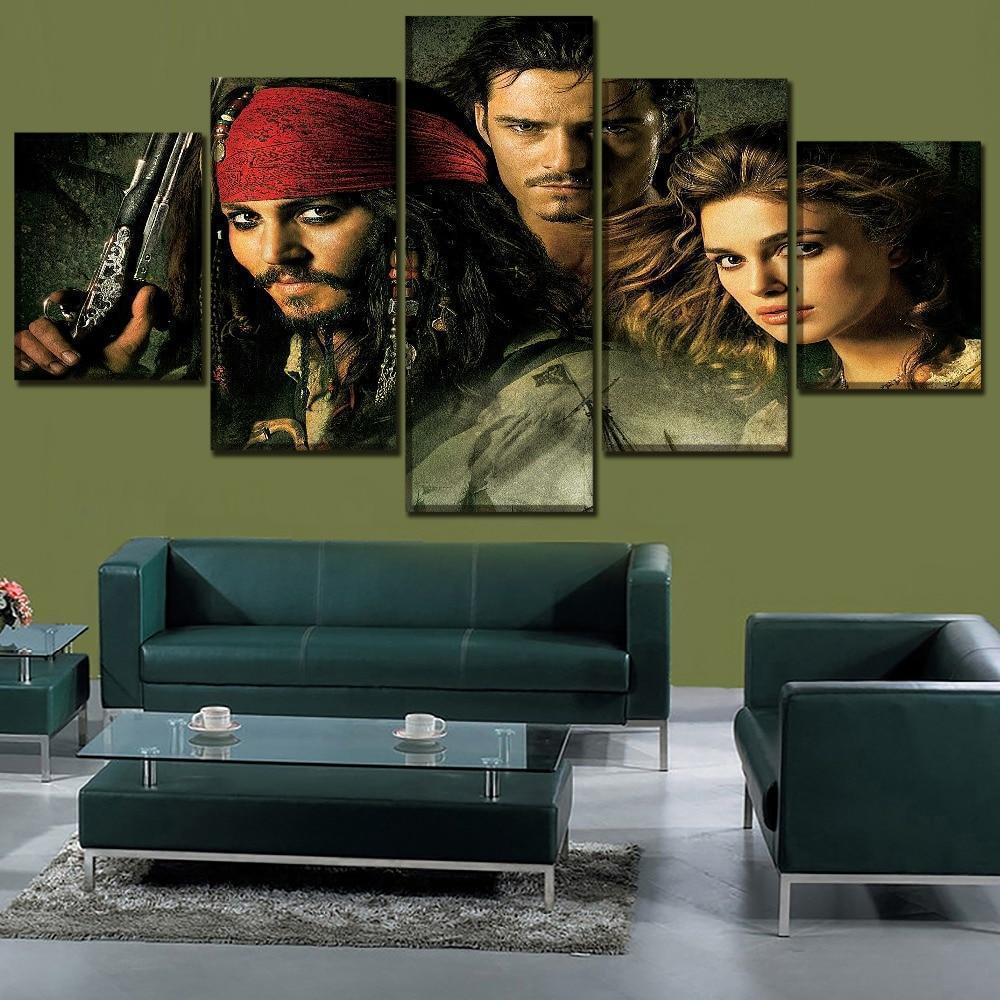 Pirates of the Caribbean Characters Poster 3 Movie Canvas Wall Art