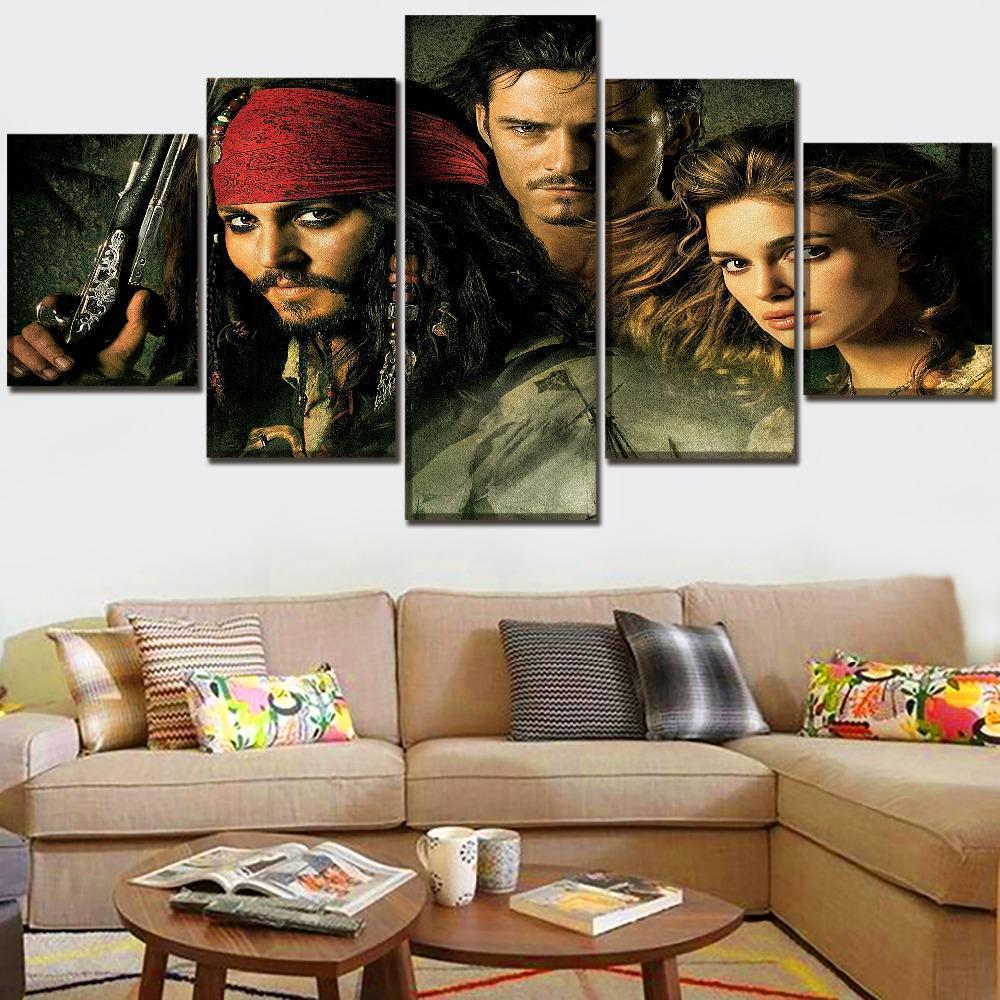 Pirates of the Caribbean Characters Poster 3 Movie Canvas Wall Art