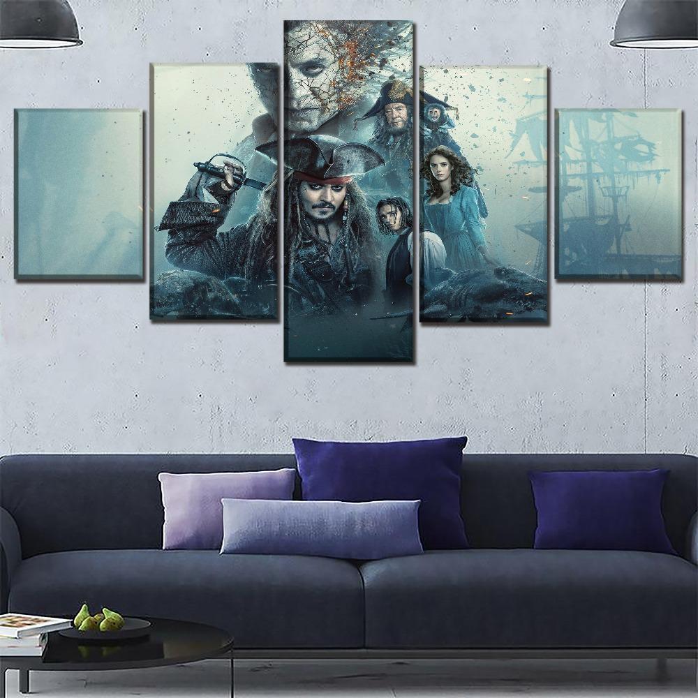 Pirates of the Caribbean: Dead Man Tell No Tales 2 Movie Canvas Wall Art