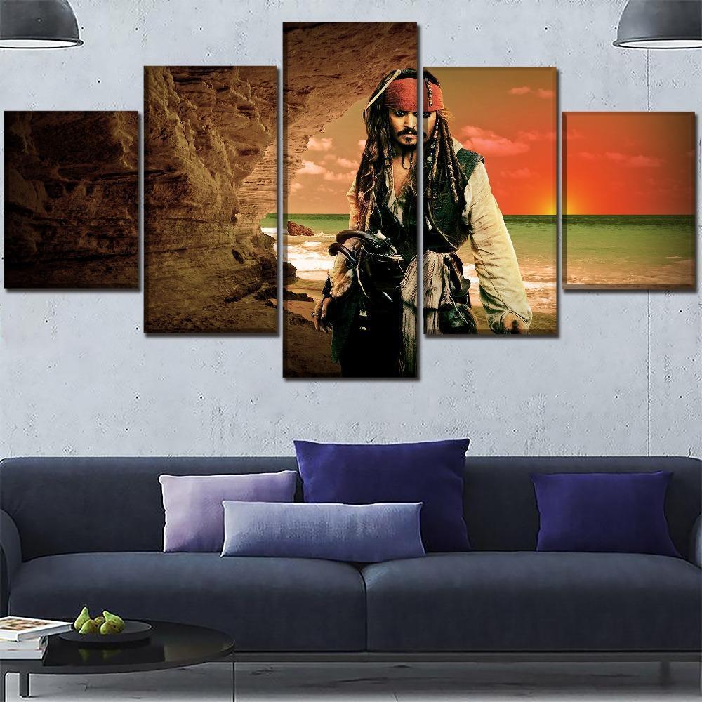 Pirates of the Caribbean Jack Sparrow Poster 1 Movie Canvas Wall Art
