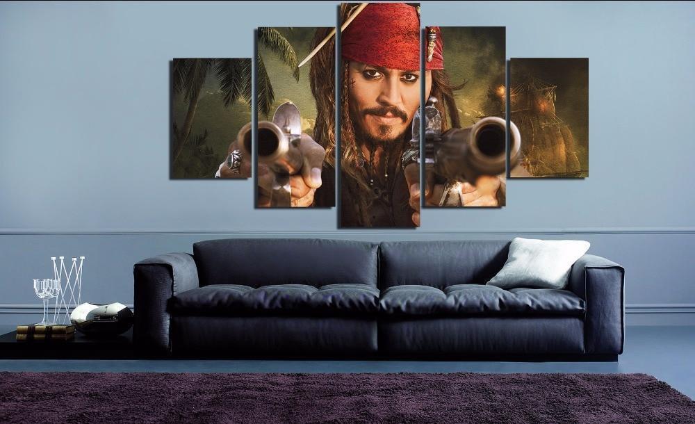 Pirates of the Caribbean Jack Sparrow Poster 2 Movie Canvas Wall Art