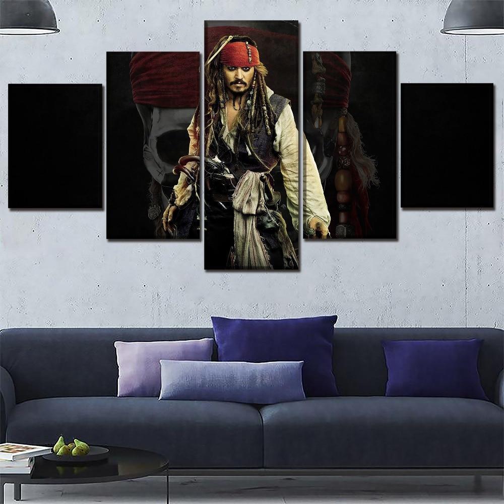 Pirates of the Caribbean Jack Sparrow Poster 3 Movie Canvas Wall Art