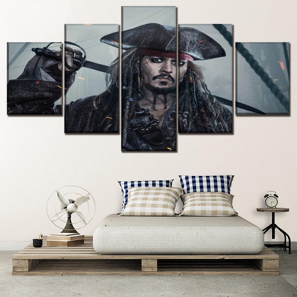 Pirates of the Caribbean Jack Sparrow Poster 4 Movie Canvas Wall Art