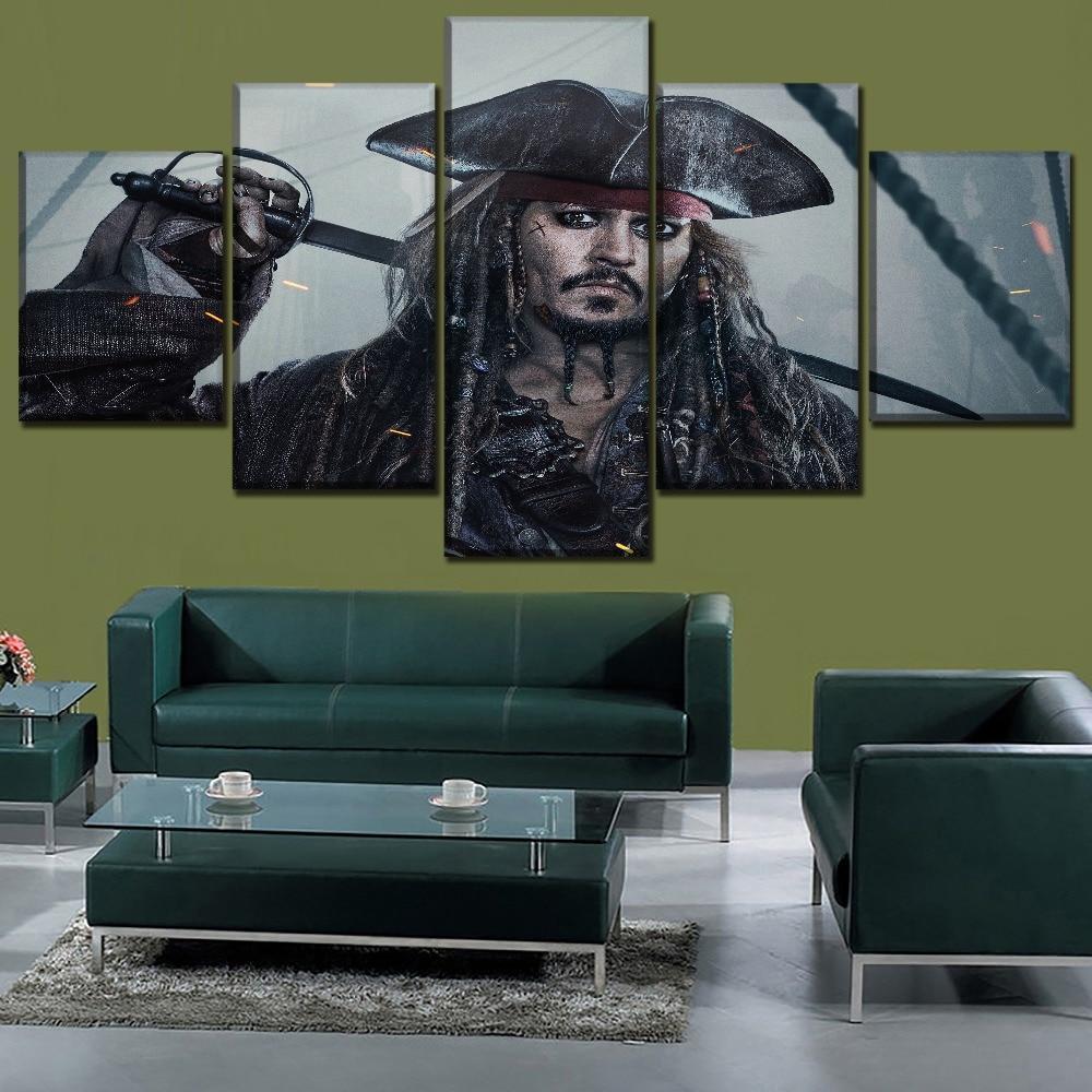 Pirates of the Caribbean Jack Sparrow Poster 4 Movie Canvas Wall Art