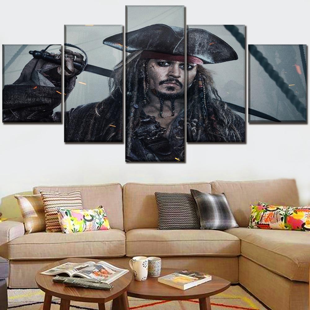 Pirates of the Caribbean Jack Sparrow Poster 4 Movie Canvas Wall Art