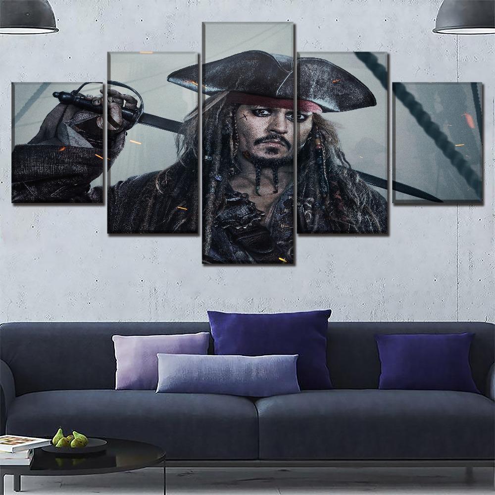 Pirates of the Caribbean Jack Sparrow Poster 4 Movie Canvas Wall Art
