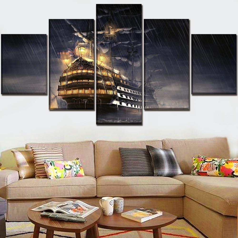 Pirates of the Caribbean Pirate Boat Movie Canvas Wall Art