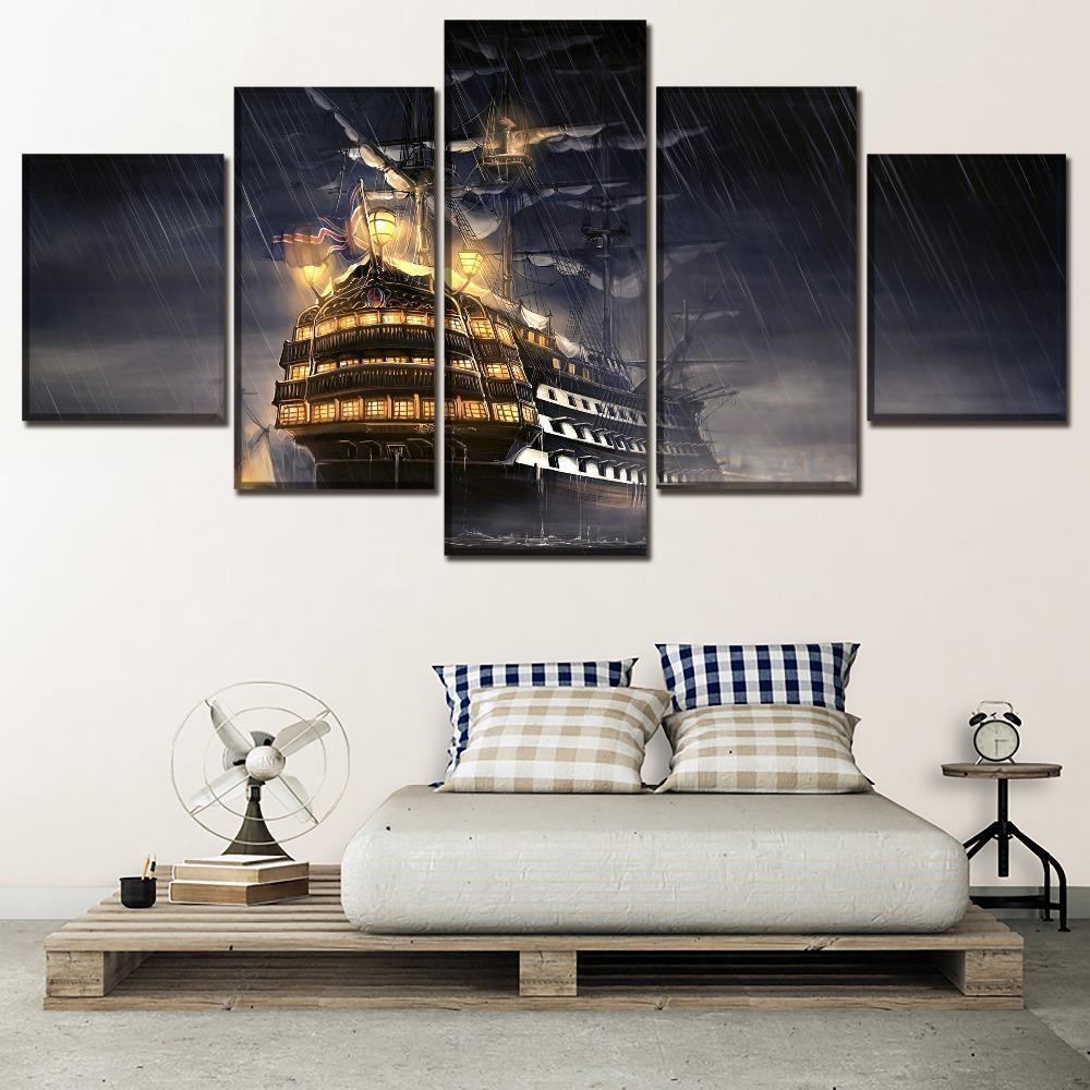 Pirates of the Caribbean Pirate Boat Movie Canvas Wall Art
