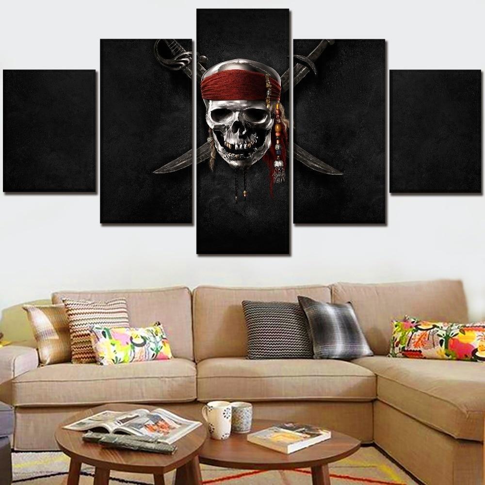 Pirates of the Caribbean The Skull Movie Canvas Wall Art