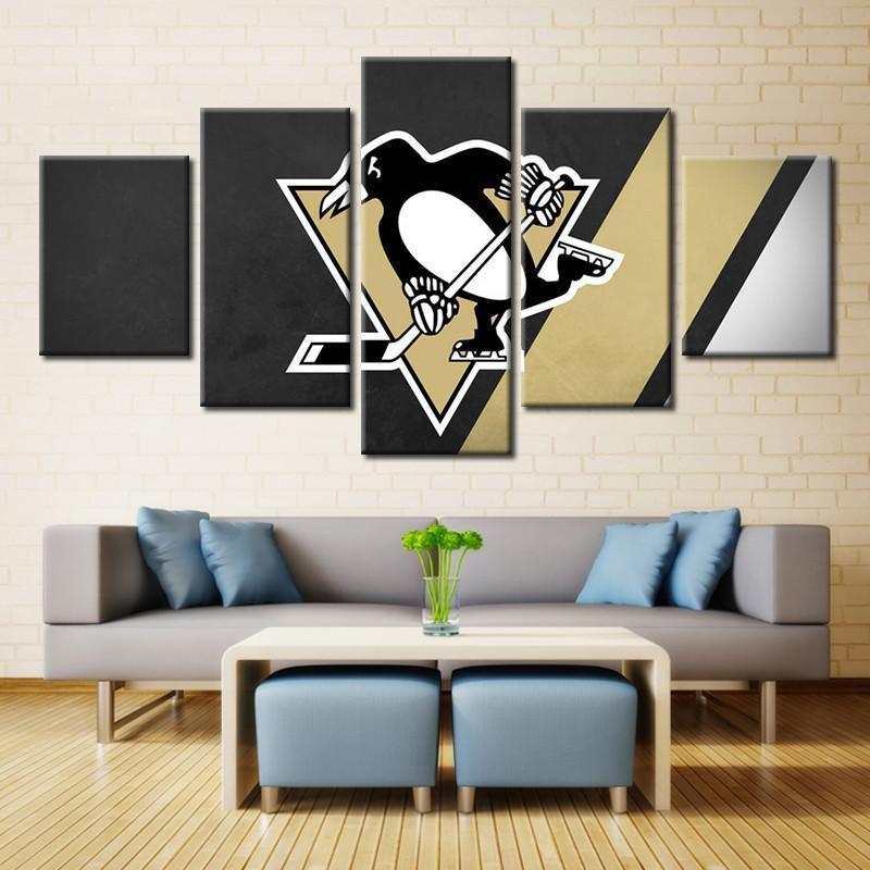 Pittsburgh Penguins Logo 2   Ice Hockey Canvas Wall Art