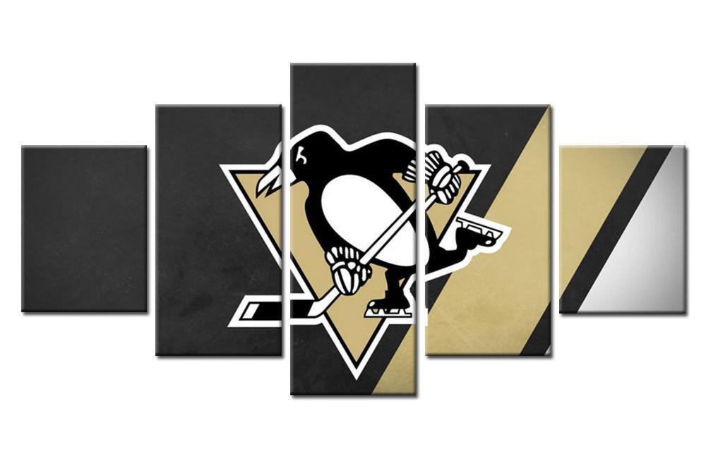 Pittsburgh Penguins Logo 2   Ice Hockey Canvas Wall Art