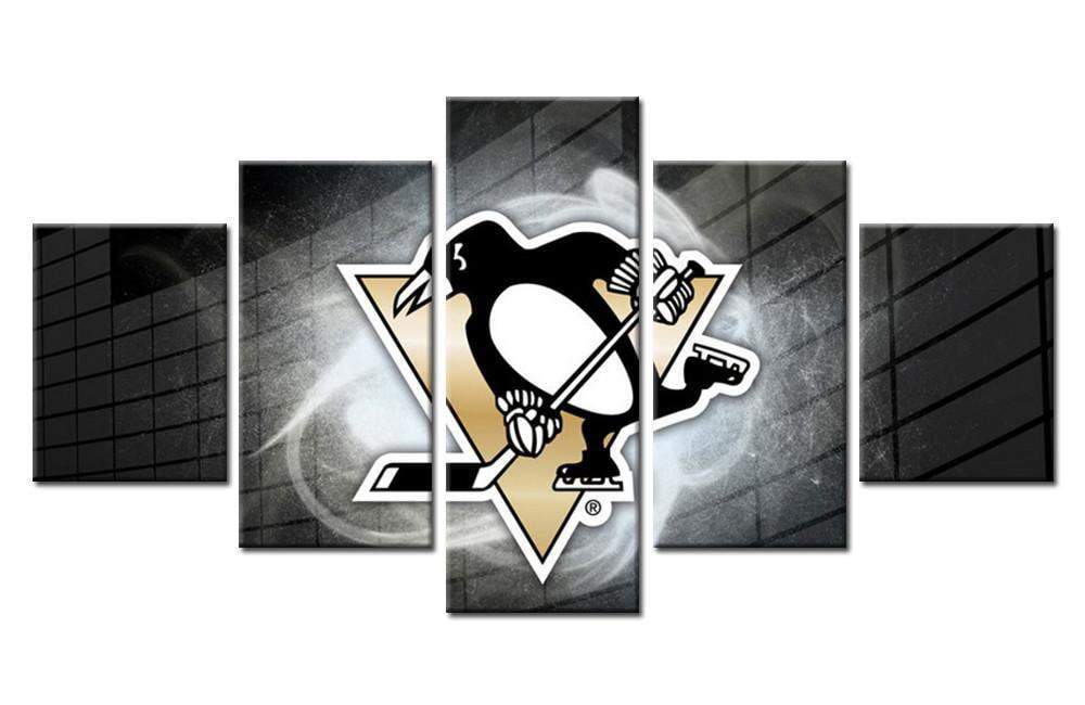 Pittsburgh Penguins Logo 4   Ice Hockey Canvas Wall Art
