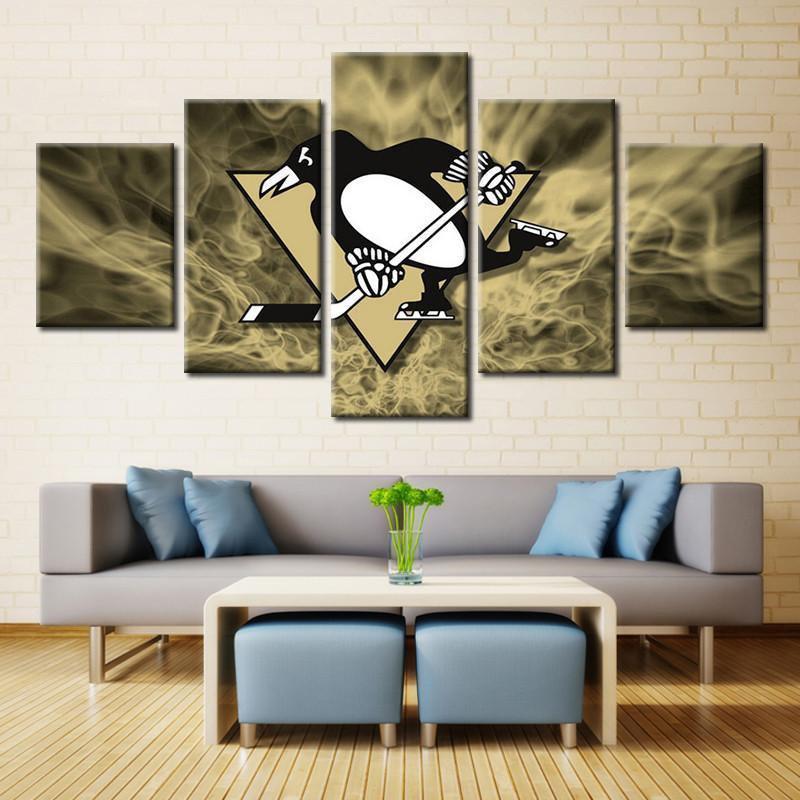 Pittsburgh Penguins Logo 3   Ice Hockey Canvas Wall Art