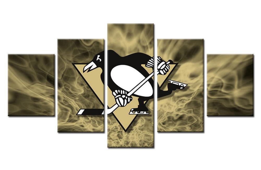 Pittsburgh Penguins Logo 3   Ice Hockey Canvas Wall Art