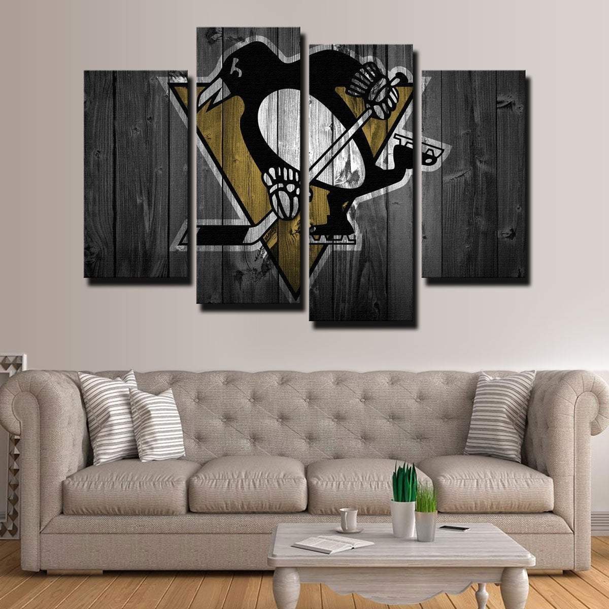 Pittsburgh Penguins Sport 4 Pieces Canvas Wall Art