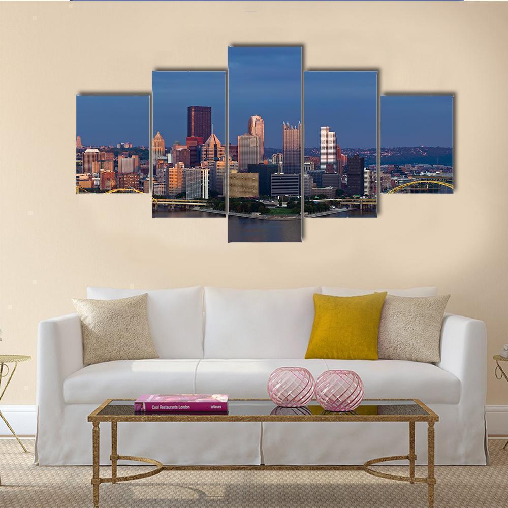 Pittsburgh Skyline Panorama Nature Canvas Wall Art