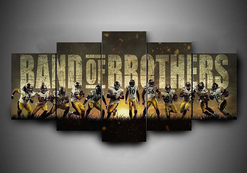 Pittsburgh Steelers Football Band of Brothers  Football Canvas Wall Art