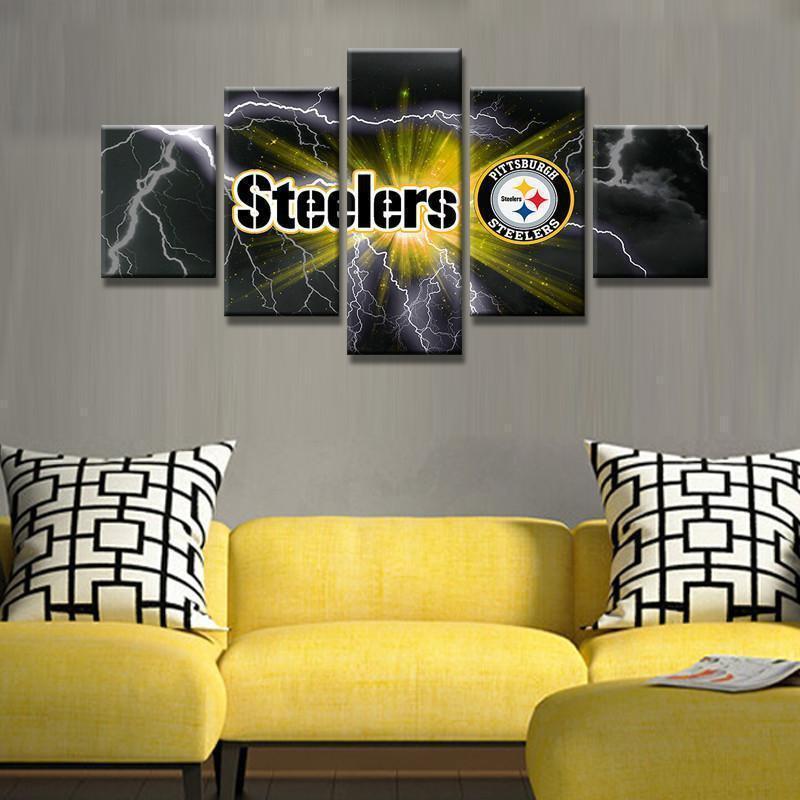 Pittsburgh Steelers Logo  Football Canvas Wall Art