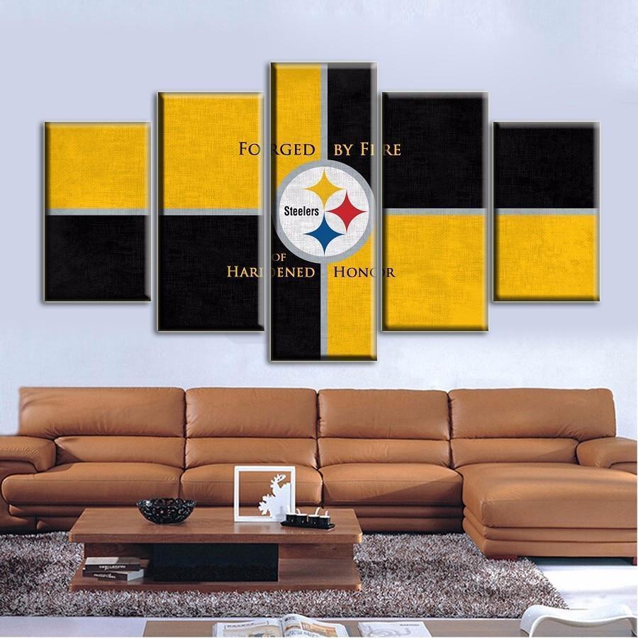 Pittsburgh Steelers Logo Poster  Football Canvas Wall Art