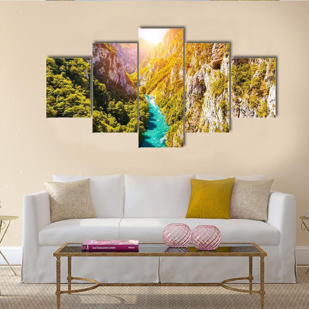 Piva Canyon In Montenegro Multi Nature Canvas Wall Art