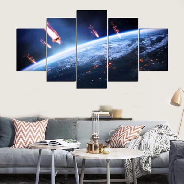 Planet Comets Galaxy Space Canvas Wall Art