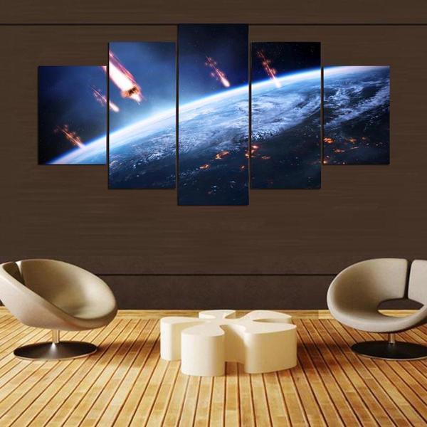 Planet Comets Galaxy Space Canvas Wall Art