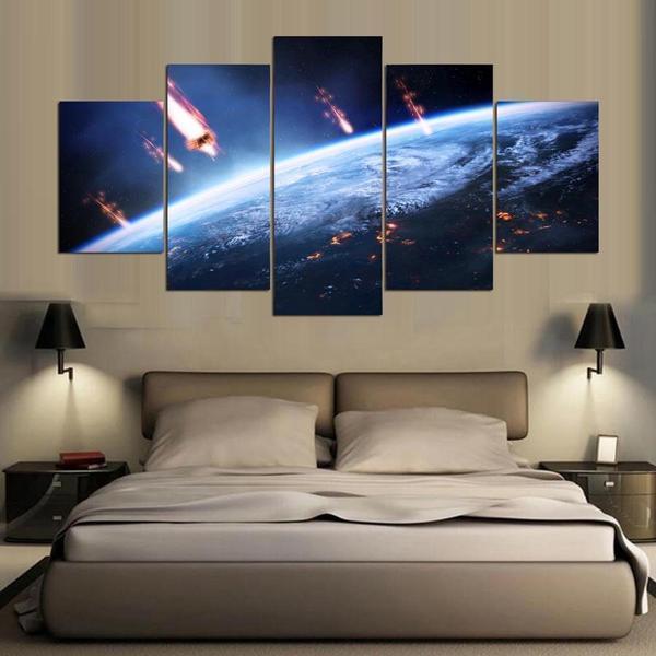 Planet Comets Galaxy Space Canvas Wall Art