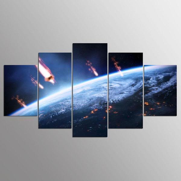 Planet Comets Galaxy Space Canvas Wall Art