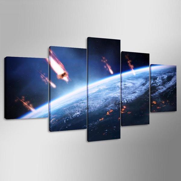 Planet Comets Galaxy Space Canvas Wall Art