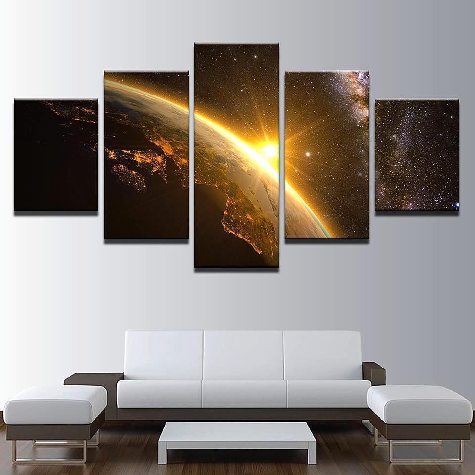 Planet Earth Space Universe Canvas Wall Art