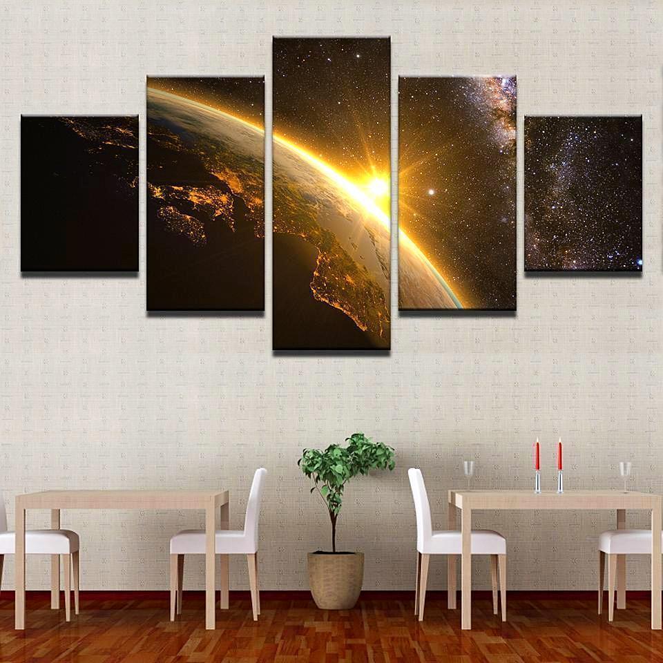 Planet Earth Space Universe Canvas Wall Art